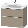 Duravit D-NEO 78,4x45,2 cm-es, 2 fiókos fali szekrény, króm fogantyúval, 236780XXX mosdóhoz, matt len DE4355010750000