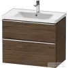 Duravit D-NEO 78,4x45,2 cm-es, 2 fiókos fali szekrény, króm fogantyúval, 236780XXX mosdóhoz, matt sötét dió DE4355010210000