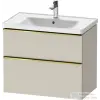 Duravit D-NEO 78,4x45,2 cm-es, 2 fiókos fali szekrény, polírozott arany színű fogantyúval, 236780XXX mosdóhoz, matt taupe DE4355034910000