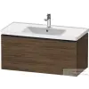 Duravit D-NEO 98,4x4,2 cm-es, 1 fiókos alsószekrény fekete fogantyúval 236710 mosdóhoz, matt sötét dió DE42560BD210000
