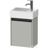 Duravit KETHO.2 36,4x23,8 cm-es, 1 ajtós alsószekrény mosdó és csaptelep nélkül, balos, matt betonszürke K25071L07070000