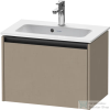 Duravit KETHO.2 61x39 cm-es, 1 fiókos alsószekrény mosdó és csaptelep nélkül, matt len K25055075750000
