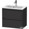 Duravit KETHO.2 61x39 cm-es 2 fiókos alsószekrény mosdó és csaptelep nélkül, szupermatt grafit K25255080800000