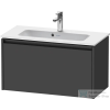 Duravit KETHO.2 81x39 cm-es, 1 fiókos alsószekrény mosdó és csaptelep nélkül, matt grafit K25056049490000