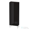 Duravit L-CUBE 132x50 cm-es, 1 ajtós félmagas szekrény láb nélkül, balos, lakkozott fényes fekete LC1169L4040