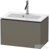 Duravit L-CUBE 62x39,1 cm-es, 1 fiókos alsószekrény mosdó és csaptelep nélkül, lakkozott matt szatén szürke LC615609090