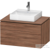 Duravit L-CUBE 82x55 cm-es, 2 fiókos alsószekrény mosdó és csaptelep nélkül, matt dió LC4880079790000