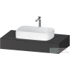 Duravit QATEGA 100x55 cm-es mosdópult, 1 mosdó kivágással, mosdó és csaptelep nélkül, matt grafit QA4801049490000