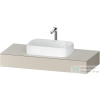 Duravit QATEGA 120x55 cm-es mosdópult, 1 mosdó kivágással, mosdó és csaptelep nélkül, matt taupe QA4802091910000