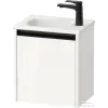 Duravit SIVIDA 40x29,5 cm-es, 1 ajtós alsószekrény fekete színű fogantyúval, mosdó és csaptelep nélkül, balos, fényes fehér SV6993L22220000