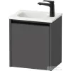 Duravit SIVIDA 40x29,5 cm-es, 1 ajtós alsószekrény fekete színű fogantyúval, mosdó és csaptelep nélkül, jobbos, matt grafit SV6993R49490000