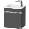 Duravit SIVIDA 40x29,5 cm-es, 1 ajtós alsószekrény króm színű fogantyúval, mosdó és csaptelep nélkül, balos, matt grafit SV4649L10490000
