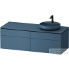 Duravit VITRIUM 142x55 cm-es 2 fiókos alsószekrény pulttal, jobb oldali mosdó elhelyezéshez, mosdó és csaptelep nélkül, bizánci kék VT4870RHBHB0000