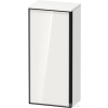 Duravit VITRIUM 89,9x40x26,2 cm-es 1 ajtós magas szekrény grafit színű fogantyúval, balos, matt/fényes fehér/grafit VT1355L2218000G