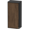 Duravit VITRIUM 89,9x40x26,2 cm-es 1 ajtós magas szekrény grafit színű fogantyúval, balos, matt grafit/sötét dió VT1355L2149000G