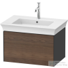 Duravit WHITE TULIP mosdó alá építhető függesztett 1 fiókos alsószekrény,684 x 458 mm,Graphite High Gloss/American Walnut Solid Wood WT4241077H1