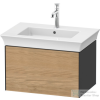 Duravit WHITE TULIP mosdó alá építhető függesztett 1 fiókos alsószekrény,684 x 458 mm,Graphite Satin Matt/Natural Oak solid WT42410H558
