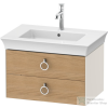 Duravit WHITE TULIP mosdó alá építhető függesztett 2 fiókos alsószekrény,684 x 458 mm,Nordic White High Gloss/Natural Oak solid WT43510H5H4