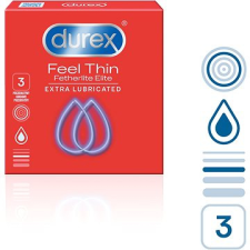 Durex Feel Thin Extra Lubricated 3 db óvszer