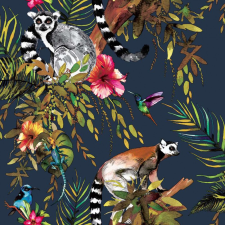 DUTCH WALLCOVERINGS benzinkék makimajmos tapéta tapéta, díszléc és más dekoráció