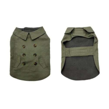  DUVO+ mellény kutyáknak trench coat stílusban M 50cm olivazöld kutyaruha