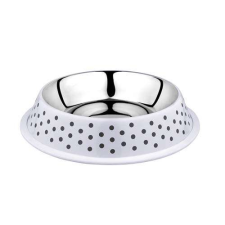  DUVO+ Pöttyökkel díszített fém kutyatál csúszásgátlóval 1000ml 25,8x25,8x5,1cm L kutyatál