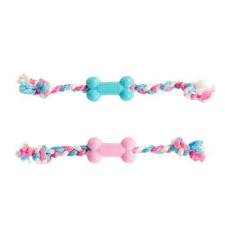 DUVO+ TPR gumijáték kötéllel kölyökkutyáknak 35cm csont 1db kutyafelszerelés