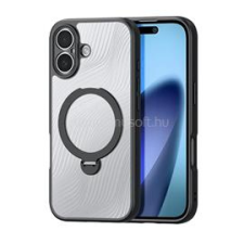 DUX DUCIS AIMO szilikon telefonvédő (ütésállóság, kameravédő, MagSafe, kitámasztó, hullám) FEKETE (GP-173292) tok és táska