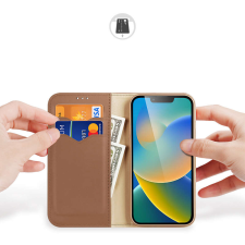 DUX DUCIS Apple iPhone 14 Plus Dux Ducis Hivo flip tok, Barna tok és táska