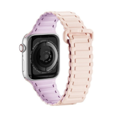 DUX DUCIS Apple Watch 1-6, SE, SE (2022) (42 / 44 mm) / Watch 7-8 (45 mm) / Watch Ultra (49 mm), szilikon pótszíj, mágneses zár, Dux Ducis Armor, rózsaszín/lila okosóra kellék