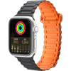 DUX DUCIS - Armor Version, Csereszíj Apple Watch SE, 9, 8, 7, 6, 5, 4, 3, 2, 1 - 41, 40, 38 mm, Fekete/Narancssárga (187766946)
