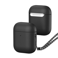 DUX DUCIS Bluetooth fülhallgató töltőtok tartó, szilikon, csuklópánt, Apple AirPods / AirPods 2 kompatibilis, Dux Ducis Plen, fekete audió kellék