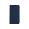 DUX DUCIS Bőrhatású oldalra nyíló mágneses telefontok ívelt sarkokkal kártyatartóval Samsung Galaxy A14 4G/A14 5G Dux Ducis Skin Pro sötétkék