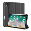 DUX DUCIS DOMO tok álló, bőr hatású (aktív FLIP, oldalra nyíló, TRIFOLD Apple pencil tartó, textil minta) FEKETE [Apple IPAD mini 6 (2021)] (5996591102627)