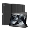 DUX DUCIS DOMO tok álló, bőr hatású (aktív FLIP, oldalra nyíló, TRIFOLD, asztali tartó, ceruza tartó) FEKETE Apple IPAD Air 13 (2024)