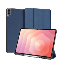 DUX DUCIS DOMO tok álló, bőr hatású (aktív FLIP, oldalra nyíló, TRIFOLD, asztali tartó, ceruza tartó) SÖTÉTKÉK Samsung Galaxy Tab S11 Ultra 5G (SM-X936B), Galaxy Tab S11 Ultra WIFI (SM-X9 tablet tok