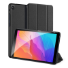 DUX DUCIS DOMO tok álló, bőr hatású (aktív FLIP, oldalra nyíló, TRIFOLD asztali tartó funkció, textil minta) FEKETE [Huawei MatePad T8 WIFI] (5996457972142)