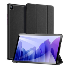 DUX DUCIS DOMO tok álló, bőr hatású (aktív FLIP, oldalra nyíló, TRIFOLD asztali tartó funkció, textil minta) FEKETE [Samsung Galaxy Tab A7 10.4 (2020) LTE SM-T505] (5996591007144) tablet tok