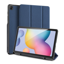 DUX DUCIS DOMO tok álló, bőr hatású (aktív flip, oldalra nyíló, TRIFOLD asztali tartó funkció, textil minta) SÖTÉTKÉK Samsung Galaxy Tab S6 Lite 10.4 WIFI (SM-P610), Samsung Galaxy Tab S6 tablet tok