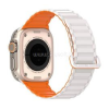 DUX DUCIS KJ pótszíj (egyedi méret, nagy, szilikon, izzadságálló, mágneses) EZÜST/NARANCSSÁRGA (GP-162522)