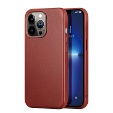 DUX DUCIS Naples tok iPhone 13 Pro bőrborítás (MagSafe kompatibilis) piros tok és táska