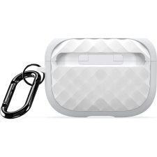 DUX DUCIS Pecc Serie Rhombus s karabinou pro AirPods Pro 2 stříbrno-bílé fülhallgató, fejhallgató tok