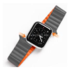 DUX DUCIS pótszíj (egyedi méret, nagy, szilikon, bőr hatású, mágneses) SÖTÉTSZÜRKE/NARANCSSÁRGA (GP-133327)