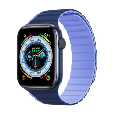 DUX DUCIS pótszíj (egyedi méret, szilikon, 3D minta, mágneses zár) KÉK Apple Watch Series 4 44mm, Apple Watch Series 3 42mm, Apple Watch Series 8 45mm, Apple Watch Series 5 44mm, Apple Watch Ser okosóra kellék