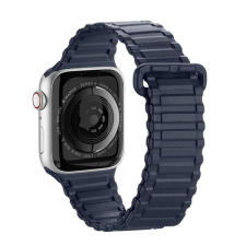 DUX DUCIS pótszíj (egyedi méret, szilikon, mágneses zár) SÖTÉTKÉK Apple Watch Ultra 49mm, Apple Watch Series 7 45mm, Apple Watch Series SE 2 44mm, Apple Watch Series 1 42mm, Apple Watch Series okosóra kellék
