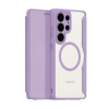 DUX DUCIS Samsung Galaxy S25 Ultra (SM-S938) skin x pro tok álló, bőr hatású (flip, oldalra nyíló, rfid, magsafe) lila