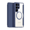 DUX DUCIS Samsung Galaxy S25 Ultra (SM-S938) skin x pro tok álló, bőr hatású (flip, rfid, magsafe) sötétkék