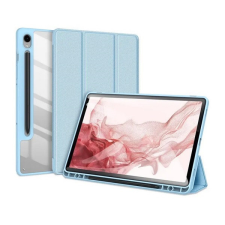 DUX DUCIS Samsung Galaxy Tab S9 11.0 SM-X710 / X716B, mappa tok, Trifold, légpárnás sarok, közepesen ütésálló, S-Pen tartóval, átlátszó hátlap, Dux Ducis Toby, kék tablet tok
