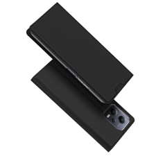 DUX DUCIS Skin Pro Case For Xiaomi Redmi Note 12 5G / Poco X5 5G flipes tok pénztárcával és állvánnyal Black tok és táska