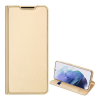 DUX DUCIS SKIN PRO tok álló, bőr hatású (FLIP, oldalra nyíló, bankkártya tartó, asztali tartó funkció) ARANY [Samsung Galaxy S22 Plus 5G (SM-S906)] (5996591119229)